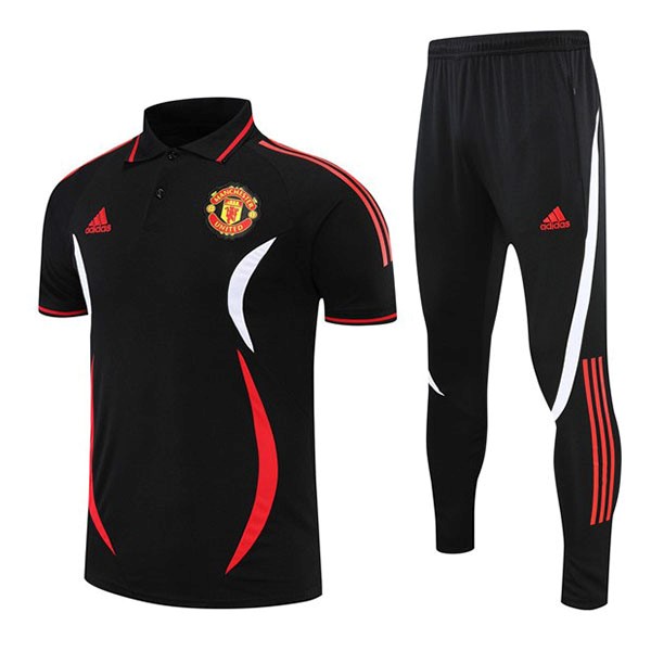 Polo Manchester United Conjunto Completo 2022-23 Negro